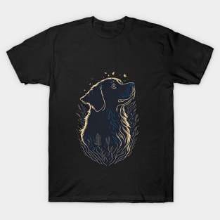 Captivating Black Flower Dog, Black Beauty in Bloom T-Shirt